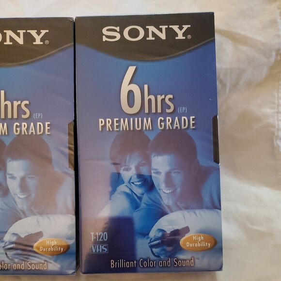 Lot of 3 SONY Blank VHS Video Tapes 6 hrs. Standard Grade T-120 - Picture 3 of 5